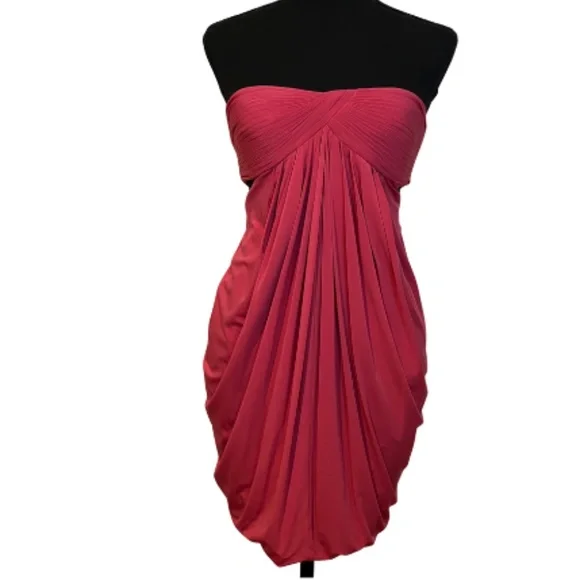 Bcbgmaxazria Dresses | Bcbgmaxazria Jersey Knit Raspberry Pink Bodycon Strapless Dress Size Xs | Color: Pink | Size: Xs | Andrea_Mazon's Closet